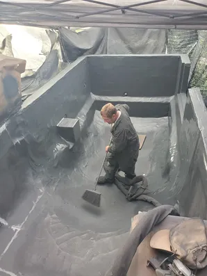 Window Koi pond construction-1